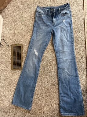 BCBGeneration Light Blue Flared Distressed Jeans